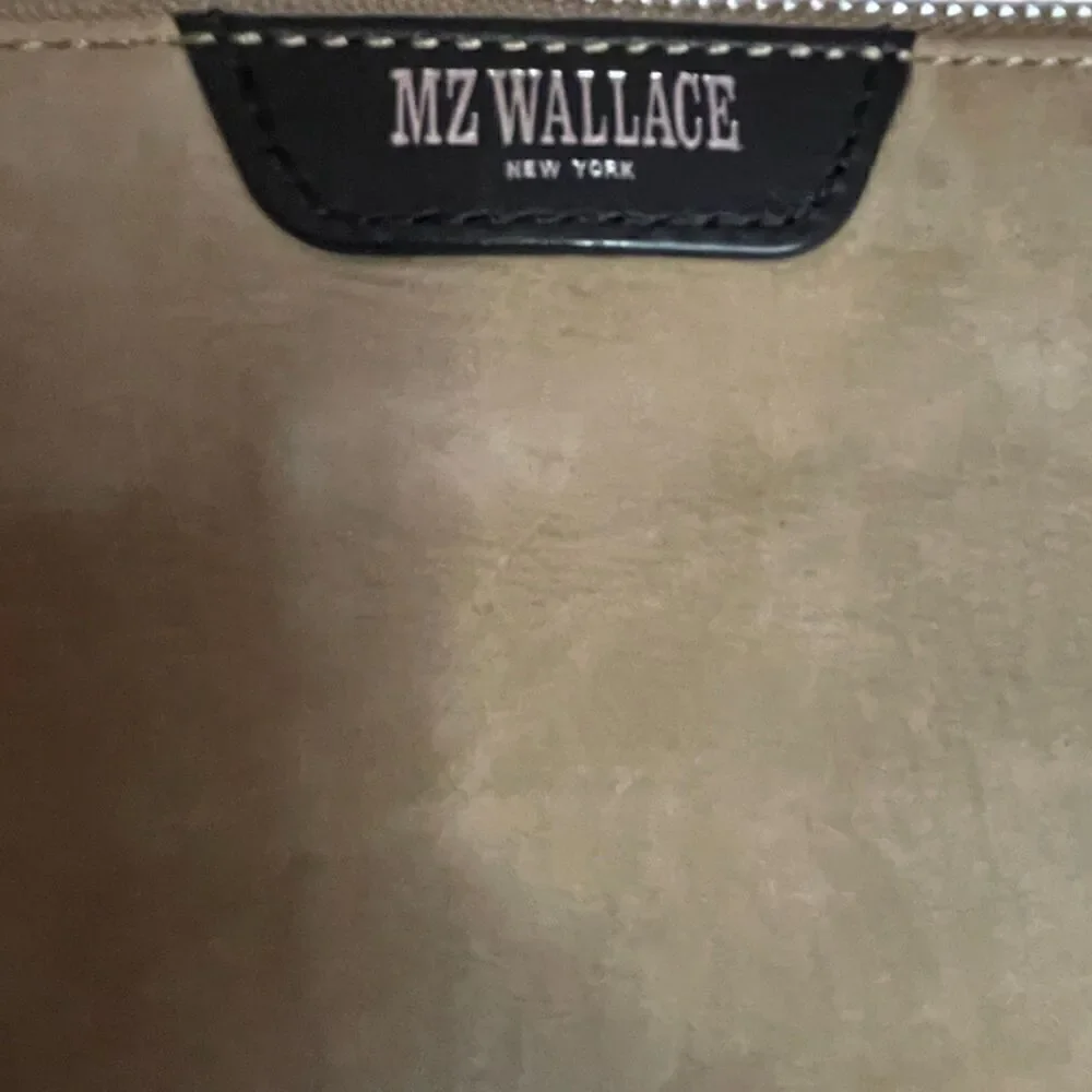 MZ Wallace Expandable Suede Leather Crossbody Tan & Black Bag